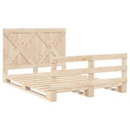 Berkfield Home Beautiful Bed Frame without Mattress with Headboard 140x200 cm So in Natural - thumbnail 1