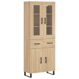 Berkfield Home Highboard Sonoma Oak 69.5x34x180 cm Engineered Wood in Brown - thumbnail 2