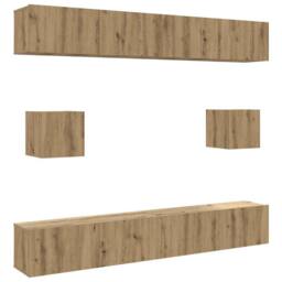 Berkfield Home Classic 6 Piece TV Cabinet Set Wall-mounted Artisan Oak Engineere - thumbnail 3