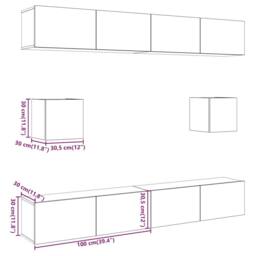 Berkfield Home Classic 6 Piece TV Cabinet Set Wall-mounted Artisan Oak Engineere - thumbnail 9