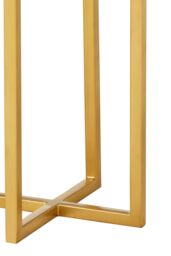 Orsina Small Marble & Iron Side Table, Nesting Table With Intersecting Iron Base, Metallic Small Table, Accent Table in Gold - thumbnail 4