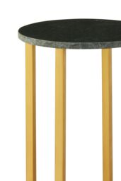 Orsina Small Marble & Iron Side Table, Nesting Table With Intersecting Iron Base, Metallic Small Table, Accent Table in Gold - thumbnail 3