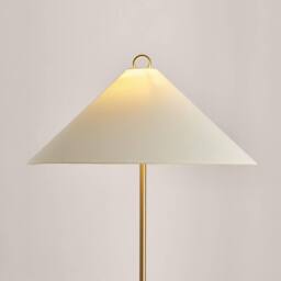 FurnitureboxUK Theo White & Wood Standing Floor Lamp in Walnut - thumbnail 4