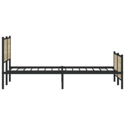 Berkfield Home Metal Bed Frame without Mattress Sonoma Oak 200x200 cm in Brown - thumbnail 6