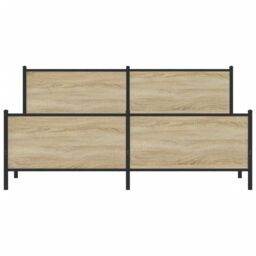 Berkfield Home Metal Bed Frame without Mattress Sonoma Oak 200x200 cm in Brown - thumbnail 5