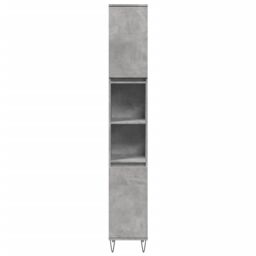 Berkfield Home Bathroom Cabinet Concrete Grey 30x30x190 cm Engineered Wood - Size: 30 x 30 x 190 cm - thumbnail 4