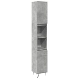 Berkfield Home Bathroom Cabinet Concrete Grey 30x30x190 cm Engineered Wood - Size: 30 x 30 x 190 cm - thumbnail 2