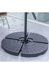 Living and Home Large Square Canopy Rotating Outdoor Cantilever Parasol with Fillable Base in Light Grey - thumbnail 5