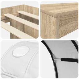 Berkfield Home Bed with Tunnel 3 pcs Artisian Oak & White Engineered Wood in Brown - thumbnail 9