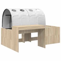 Berkfield Home Bed with Tunnel 3 pcs Artisian Oak & White Engineered Wood in Brown - thumbnail 3