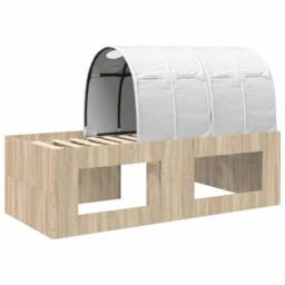Berkfield Home Bed with Tunnel 3 pcs Artisian Oak & White Engineered Wood in Brown - thumbnail 8