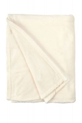 New Edge Blinds Plush Collection Flannel Fleece Super Soft Throw in Cream - Size: 127 cm x 152 cm - image 1