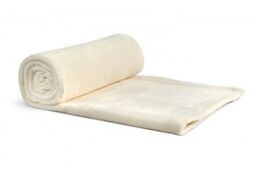 New Edge Blinds Plush Collection Flannel Fleece Super Soft Throw in Cream - Size: 127 cm x 152 cm - thumbnail 2