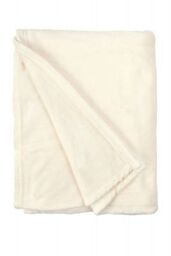 New Edge Blinds Plush Collection Flannel Fleece Super Soft Throw in Cream - Size: 127 cm x 152 cm