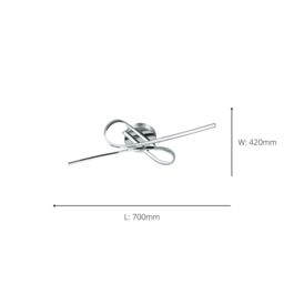 Eglo Selvina Chrome Metal Integrated LED Flush Ceiling Fitting 70cm in Metallic Silver - thumbnail 5