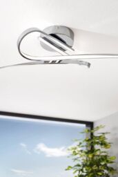 Eglo Selvina Chrome Metal Integrated LED Flush Ceiling Fitting 70cm in Metallic Silver - thumbnail 2
