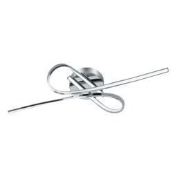 Eglo Selvina Chrome Metal Integrated LED Flush Ceiling Fitting 70cm in Metallic Silver - thumbnail 3