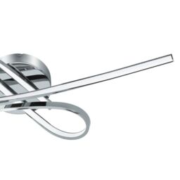 Eglo Selvina Chrome Metal Integrated LED Flush Ceiling Fitting 70cm in Metallic Silver - thumbnail 4