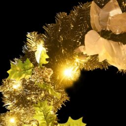 Berkfield Home Christmas Wreath with LED Lights Black 60 cm PVC - thumbnail 6
