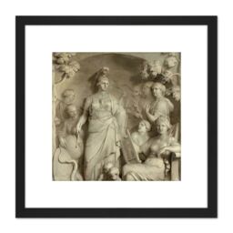 Artery8 De Lairesse Allegory Of Sciences 8X8 Inch Square Wooden Framed Wall Art Print Picture with Mount in Black - thumbnail 1
