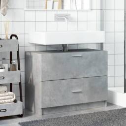 Berkfield Home Sink Cabinet Concrete Grey 78x37x59 cm Engineered Wood - Size: 78 x 37 x 59 cm
