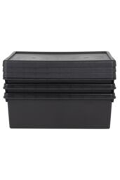 Wham Bam 3 x 36L Stackable Plastic Storage Box & Lid in Black - thumbnail 4