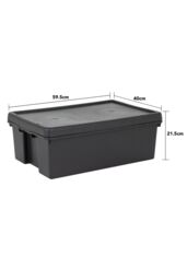 Wham Bam 3 x 36L Stackable Plastic Storage Box & Lid in Black - thumbnail 5