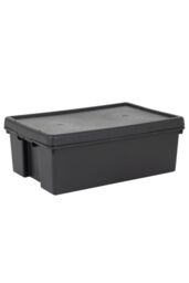 Wham Bam 3 x 36L Stackable Plastic Storage Box & Lid in Black - thumbnail 2