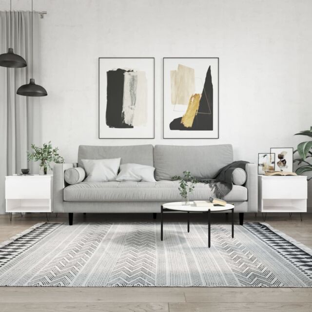 Berkfield Home Coffee Tables 2 pcs High Gloss White 50x46x50 cm Engineered Wood - Size: 50 x 46 x 50 cm - image 1