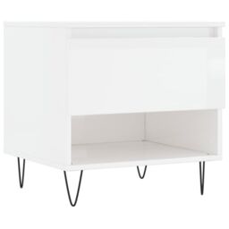 Berkfield Home Coffee Tables 2 pcs High Gloss White 50x46x50 cm Engineered Wood - Size: 50 x 46 x 50 cm - thumbnail 5