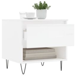 Berkfield Home Coffee Tables 2 pcs High Gloss White 50x46x50 cm Engineered Wood - Size: 50 x 46 x 50 cm - thumbnail 4