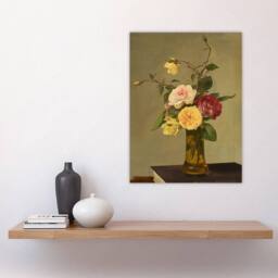 "Artery8 Still Life Bouquet Roses in a Vase Latour Wall Art Poster Print - Size: W12"" x H16""" - thumbnail 4