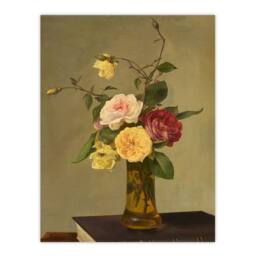 "Artery8 Still Life Bouquet Roses in a Vase Latour Wall Art Poster Print - Size: W12"" x H16""" - thumbnail 1