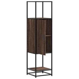 Berkfield Home Highboard Brown Oak 35.5x35x139 cm Engineered Wood & Metal - thumbnail 5