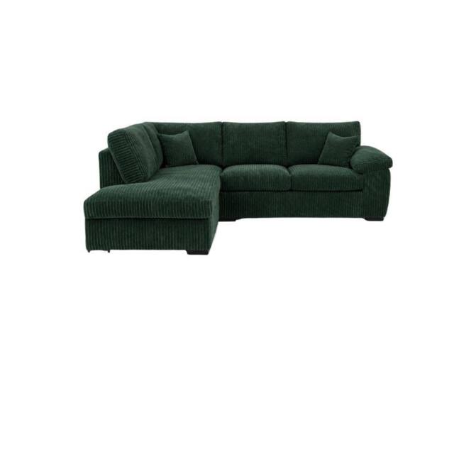 Bliss Furniture Amalfi Left Hand 4 Seater Corner Sofa in Green Fabric - Size: 4 Pack - image 1