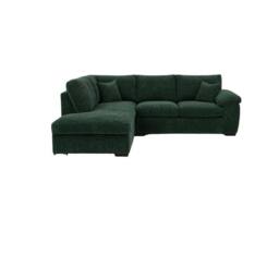 Bliss Furniture Amalfi Left Hand 4 Seater Corner Sofa in Green Fabric - Size: 4 Pack