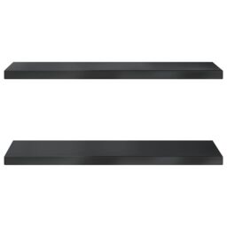 Berkfield Home Wall Shelves 2 pcs 100x30x3 cm Black Stainless Steel - Size: 100 x 30 x 3 cm - thumbnail 5