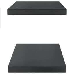 Berkfield Home Wall Shelves 2 pcs 100x30x3 cm Black Stainless Steel - Size: 100 x 30 x 3 cm - thumbnail 6