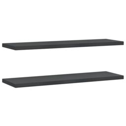 Berkfield Home Wall Shelves 2 pcs 100x30x3 cm Black Stainless Steel - Size: 100 x 30 x 3 cm - thumbnail 2