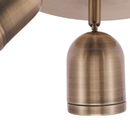 Happy Homewares Modern Triple Metal Spot IP44 Bathroom Ceiling Light with Adjustable Heads in Metallic Gold - thumbnail 3