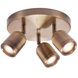 Happy Homewares Modern Triple Metal Spot IP44 Bathroom Ceiling Light with Adjustable Heads in Metallic Gold - thumbnail 5