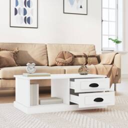 Berkfield Home Coffee Table White 90x50x35 cm Engineered Wood - Size: 90 x 50 x 35 cm - thumbnail 3