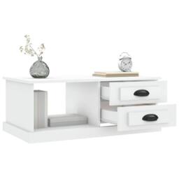 Berkfield Home Coffee Table White 90x50x35 cm Engineered Wood - Size: 90 x 50 x 35 cm - thumbnail 5