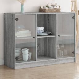 Berkfield Home Sideboard Grey Sonoma 102x37x75.5 cm Engineered Wood - thumbnail 1