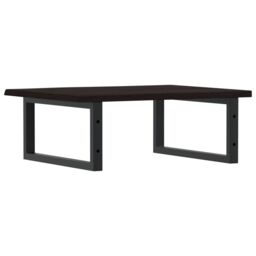 Berkfield Home Basin Shelf Wall Mounted Steel & Solid Wood Oak in Brown - thumbnail 6