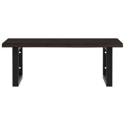 Berkfield Home Basin Shelf Wall Mounted Steel & Solid Wood Oak in Brown - thumbnail 4
