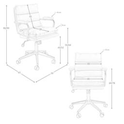 Angel Cerda Office Swivel Chair - Grey Fabric, Black Steel Base - thumbnail 8
