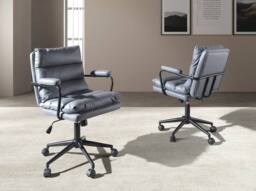 Angel Cerda Office Swivel Chair - Grey Fabric, Black Steel Base - thumbnail 3