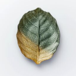 Sienna Glass Glass Plate Leaf Design Green & Gold