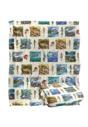JQ Licensing Fish Paintings Fishing Lures Pattern Silky Touch Super Soft Throw Blanket 152 X 127 cm in White - thumbnail 2
